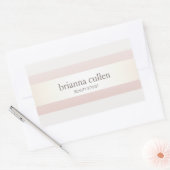 サテンストライプの赤面ピンク美しいサロンとスパ 長方形シール (封筒)