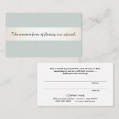 サテンストライプ美しいサロン及びスパ紹介カード 紹介カード (正面/裏面)