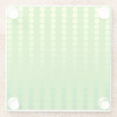 サテンドット – ライムグリーンの色合い ガラスコースター (裏面)