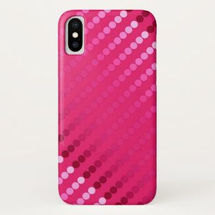 サテンドット – 明るい赤紫色ピンク iPhone X ケース