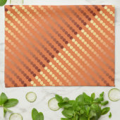 サテンドット – 錆と金ゴールド キッチンタオル (折り畳み)