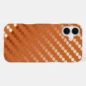 サテンドット - 錆赤と銅色 iPhoneケース (裏面横)