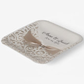 サテンバウ記念日のレース ペーパープレート (傾斜あり)