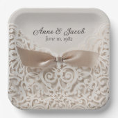 サテンバウ記念日のレース ペーパープレート (正面)