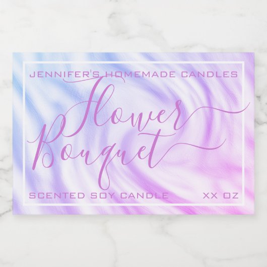 サテンパープルグラデーション書道文字シグネチャーシック フードラベル (シングルラベル)