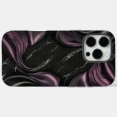 サテンパープルスワール付きラグジュアリー黒大理石 Case-Mate iPhoneケース (裏面 (横))