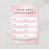 サテンピンクカスタムのロゴ垂直アポイントメントカード 予約カード (正面)