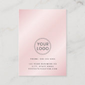サテンピンクカスタムのロゴ垂直アポイントメントカード 予約カード (裏面)
