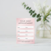 サテンピンクカスタムのロゴ垂直アポイントメントカード 予約カード (スタンド正面)
