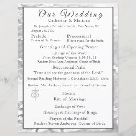 サテンフェイクカトリック結婚式 プログラム