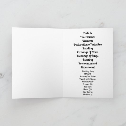 サテンプログラムの白と銀のレースと真珠 カード (内部)