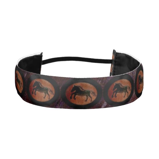 サテンヘッドバンド – 馬フェイク革ヘッドバンド アスレチックヘッドバンド (正面)
