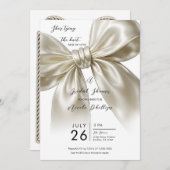 サテンボウタイイングザノットポーブライダルシャワー 招待状 (正面/裏面)