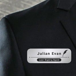 サテンモダンシルバフェイクー公証人ブラッククイルのアイコン 名札