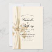 サテンリボンクリ結婚ーム 招待状 (正面)