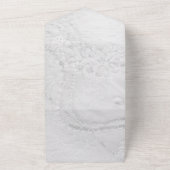 サテン上の白と銀のレースとパール オールインワン招待状 (外側)