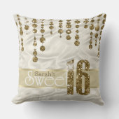 サテン宝石Sweet sixteen金ゴールドID260 クッション (正面)