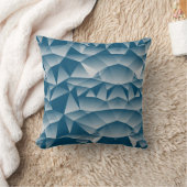 サテン幾何学ブルー クッション (ブランケット)
