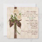 サテン弓及びバラの誓い更新 招待状 (正面)