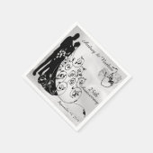 サテン結婚記念日ナパーソナライズされたプキンス スタンダードカクテルナプキン (角)