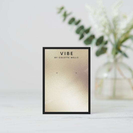 サテン絵を描金ゴールドイヤリング表示ジュエリーホルダー 名刺 (スタンド正面)