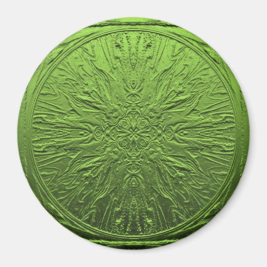 サテン緑の花….. マグネット (正面)