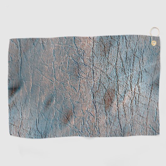 サテン色で染められた灰色と褐色の革 ゴルフタオル (横)