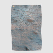 サテン色で染められた灰色と褐色の革 ゴルフタオル (正面)