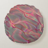 サテン調、桃または生きたサンゴの仮想岩 ラウンドクッション (正面)