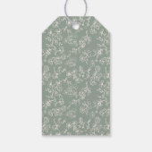 サテン グリーン ヴィンテージ フラワー ウェディング サンクス ギフトタグ (裏面)