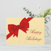 サテン リボン&ボウ ホリデーパーティーの招待状(赤) 招待状 (スタンド正面)