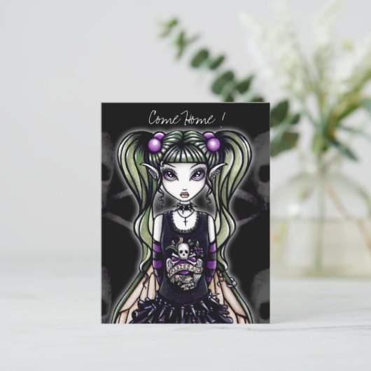サディの"ホーム来!「ゴシック様式の妖精のはがき ポストカード (スタンド正面)