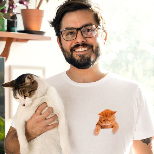 サディジンジャーキャット子猫ポケット Tシャツ