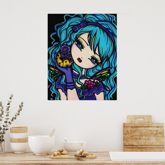 サディズドラゴンフェアリープリンセスドラゴンファンタジーアート ポスター (キッチン)