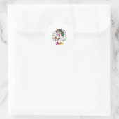 サディ ダビング ユニコーン レインボー 名前入り カスタムTシャツ ラウンドシール (バッグ)