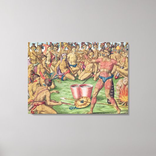 サトゥーナが戦いの準備 キャンバスプリント (正面)