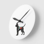 サトウキビのコルソ犬がボホフローラシルエット ラウンド壁時計 (傾斜)