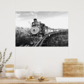 サトウキビ列車_ハワイ黒白ポスター ポスター (キッチン)