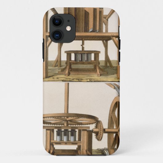 サトウキビ圧搾機、アンチル諸島(色の版木、銅版、版画) Case-Mate iPhoneケース (裏面)