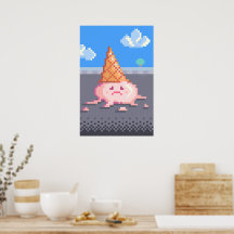 サドアイスクリームコーンピクセルアート
