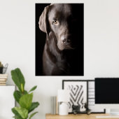 サドチョコレートラブラドール子犬 ポスター (ホームオフィス)