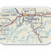 サドベリーオンタリオヴィンテージの地図 シール (正面)