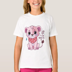 サドライオンキューブソフトパステル泣き叫びライオンTシャツ Tシャツ