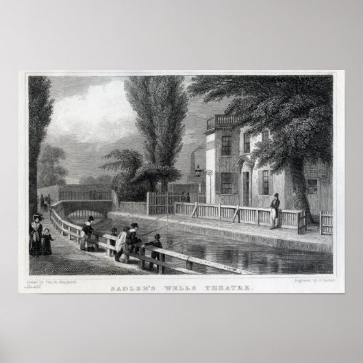 サドラーのウェルズ・シアター、J.ガーナーによる彫刻 ポスター (正面)