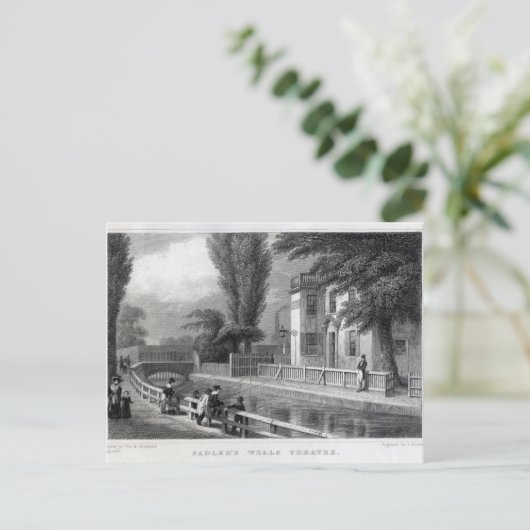 サドラーのウェルズ・シアター、J.ガーナーによる彫刻 ポストカード (スタンド正面)