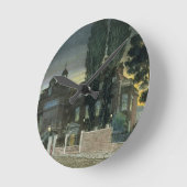 サドラーズウェルズ1826年(色版木、銅版、版画) ラウンド壁時計 (傾斜)