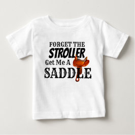 「サドルおもしろいを取って」カウボーイベビーTシャツ ベビーTシャツ