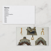 サドルおよび拍車の「Deの歴史からのプレート 名刺 (正面/裏面)