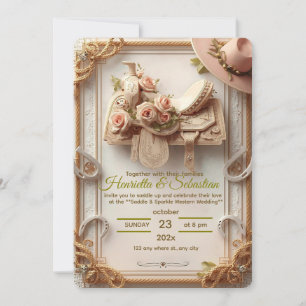 サドルとスパークル素朴 – 西結婚方のInvitati 招待状