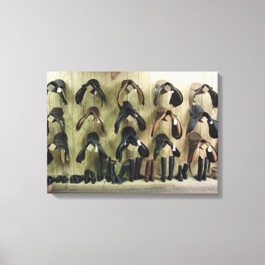 サドルとブーツ キャンバスプリント (正面)